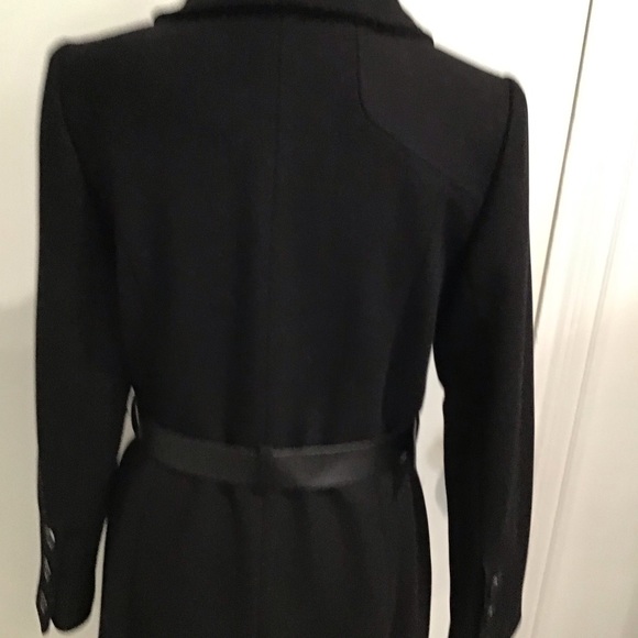 Karen Millen‎ BLACK Wool Ring Belted Coat Sz. 4 - Picture 6 of 8